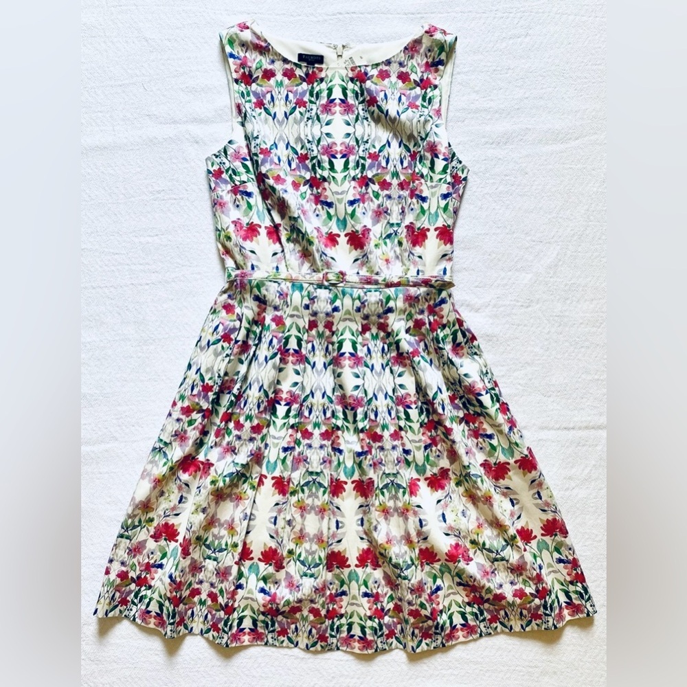 💃 Talbots summer Floral Print Dress with Belt size 14 WP